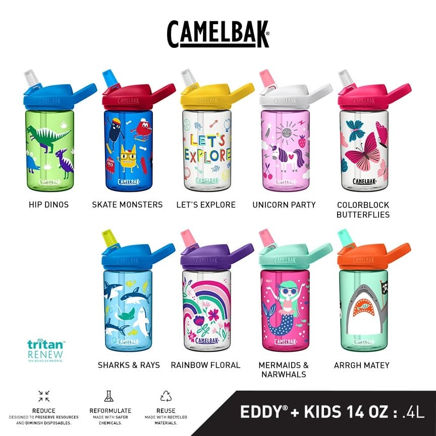 CamelBak Eddy+ 14oz Kids' Tritan Renew Water Bottle - Hip Dinos